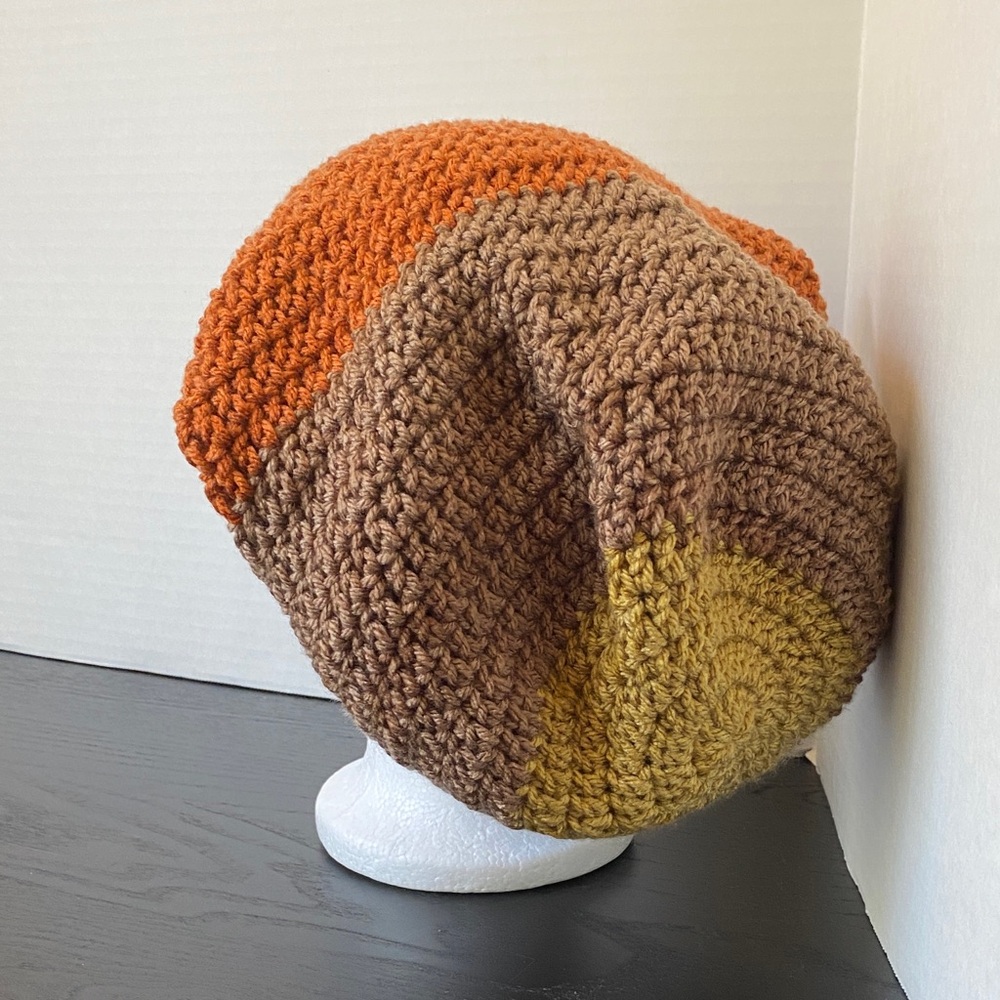 Multicolored Crochet Slouchy Beanie Tam - Picture 3 of 7